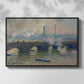 Front view of Waterloo Bridge, Gray Day, 1903 by Claude Monet in a black floater framed canvas.
