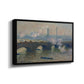Angled view of Waterloo Bridge, Gray Day, 1903 by Claude Monet in a black floater framed canvas.