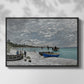 Front view of The Beach at Sainte-Adresse, 1867 by Claude Monet in a black floater framed canvas.
