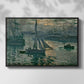 Front view of Sunrise (Marine), 1873 by Claude Monet in a black floater framed canvas.