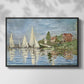 Front view of Regatta at Argenteuil, 1872 by Claude Monet in a black floater framed canvas.