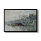 View of the Prins Hendrikkade and Kromme Waal in Amsterdam, 1874 by Claude Monet in a black floater framed canvas wall art display.