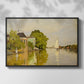 Front view of Houses on the Achterzaan, 1871 by Claude Monet in a black floater framed canvas.