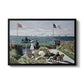 Garden at Sainte-Adresse, 1867 by Claude Monet in a black floater framed canvas wall art display.