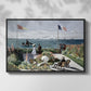Front view of Garden at Sainte-Adresse, 1867 by Claude Monet in a black floater framed canvas.