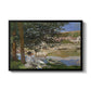 On the Bank of the Seine, Bennecourt, 1868 by Claude Monet in a black floater framed canvas wall art display.