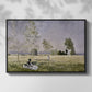 Front view of Summer (L'ete), 1874 by Claude Monet in a black floater framed canvas.