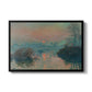 Sunset on the Seine at Lavacourt, Winter Effect, 1880 by Claude Monet in a black floater framed canvas wall art display.