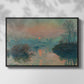 Front view of Sunset on the Seine at Lavacourt, Winter Effect, 1880 by Claude Monet in a black floater framed canvas.