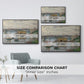 Size comparison chart for black floater framed canvas featuring Bridge at Argenteuil on a Gray Day, c. 1876 by Claude Monet.