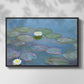 Front view of Water Lilies (Nymphéas), 1897-1899 by Claude Monet in a black floater framed canvas.