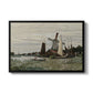 Windmill at Zaandam, 1871 by Claude Monet in a black floater framed canvas wall art display.