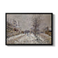 The Boulevard de Pontoise at Argenteuil, Snow Effect, 1875 by Claude Monet in a black floater framed canvas wall art display.