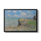 The Cliff Walk at Pourville, 1882 by Claude Monet in a black floater framed canvas wall art display.