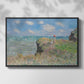 Front view of The Cliff Walk at Pourville, 1882 by Claude Monet in a black floater framed canvas.