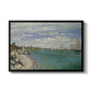 Regatta at Sainte-Adresse, 1867 by Claude Monet in a black floater framed canvas wall art display.