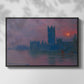 Front view of The Houses of Parliament, Sunset, 1903 by Claude Monet in a black floater framed canvas.