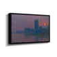 Angled view of The Houses of Parliament, Sunset, 1903 by Claude Monet in a black floater framed canvas.