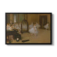 The Dancing Class, c. 1870 by Edgar Degas in a black floater framed canvas wall art display.