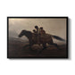 A Ride for Liberty – The Fugitive Slaves, c. 1862 by Eastman Johnson in a black floater framed canvas wall art display.