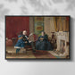 Front view of The Brown Family, 1869 by Eastman Johnson in a black floater framed canvas.
