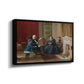 Angled view of The Brown Family, 1869 by Eastman Johnson in a black floater framed canvas.