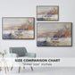 Size comparison chart for black floater framed canvas featuring Col du Géant, 1903 by Edward Theodore Compton.