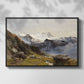 Front view of The Großglockner from the Prager Hut, 1890 by Edward Theodore Compton in a black floater framed canvas.