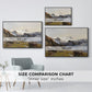 Size comparison chart for black floater framed canvas featuring The Großglockner from the Prager Hut, 1890 by Edward Theodore Compton.