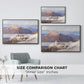 Size comparison chart for black floater framed canvas featuring Hoher Göll from Watzmann-Hocheck, 1919 by Edward Theodore Compton.