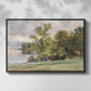 Front view of Landscape at Lake Starnberg, 1890 by Edward Theodore Compton in a black floater framed canvas.