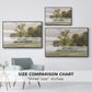 Size comparison chart for black floater framed canvas featuring Landscape at Lake Starnberg, 1890 by Edward Theodore Compton.
