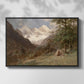 Front view of Landscape in the Caucasus, c. 1921 by Edward Theodore Compton in a black floater framed canvas.