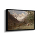 Angled view of Landscape in the Caucasus, c. 1921 by Edward Theodore Compton in a black floater framed canvas.