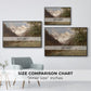 Size comparison chart for black floater framed canvas featuring Landscape in the Caucasus, c. 1921 by Edward Theodore Compton.