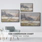 Size comparison chart for black floater framed canvas featuring Shepherds (Pasterze), c. 1921 by Edward Theodore Compton.