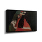 Angled view of Cardinal and Nun (Caress), 1912 by Egon Schiele in a black floater framed canvas.