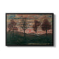 Four Trees, 1917 by Egon Schiele in a black floater framed canvas wall art display.