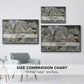 Size comparison chart for black floater framed canvas featuring Mödling II, 1918 by Egon Schiele.