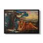 Earthbound, 1897 by Evelyn De Morgan in a black floater framed canvas wall art display.