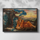 Front view of Earthbound, 1897 by Evelyn De Morgan in a black floater framed canvas.