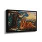 Angled view of Earthbound, 1897 by Evelyn De Morgan in a black floater framed canvas.