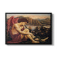 The Angel with the Serpent, c. 1870-1875 by Evelyn De Morgan in a black floater framed canvas wall art display.