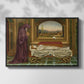 Front view of The Wandering Jew: Whom the Gods Love Die Young, 1888 by Evelyn De Morgan in a black floater framed canvas.