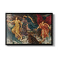 The Storm Spirits, 1900 by Evelyn De Morgan in a black floater framed canvas wall art display.