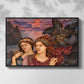 Front view of The Vision, 1914 by Evelyn De Morgan in a black floater framed canvas.