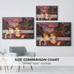 Size comparison chart for black floater framed canvas featuring The Vision, 1914 by Evelyn De Morgan.