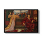 The Gilded Cage, c. 1901-1902 by Evelyn De Morgan in a black floater framed canvas wall art display.