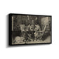 Angled view of The Chess Players, 1858 by Ernest Meissonier in a black floater framed canvas.