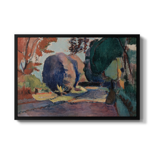 The Luxembourg Gardens, 1901 by Henri Matisse in a black floater framed canvas wall art display.